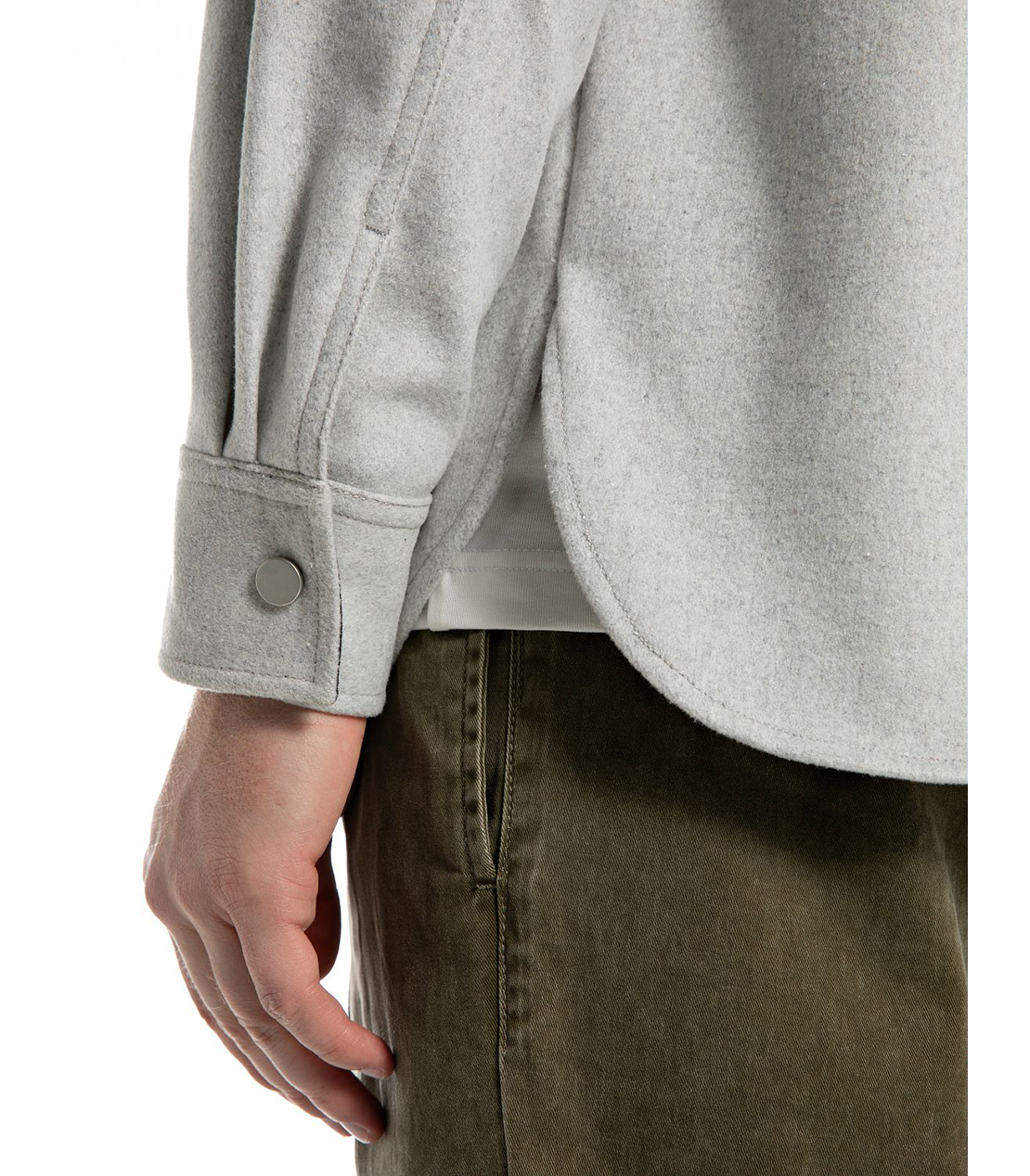 ウールブレンド アンコンシャツジャケット 詳細画像 グレーメランジ 5